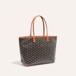 Goyard Goyardine Artois Tote PM Black Canvas & Brown Chevroches Calfskin Palladium Hardware - Image 2